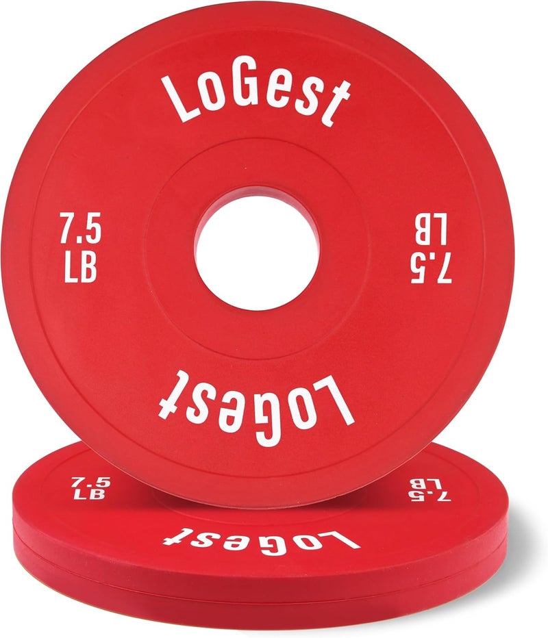 Logest Pair Olympic Plates - Barbell Weights Set of 2 Weight Plates for Olympic Bars Perfect for Strength Training Plates Exercise Balance Increase Available in 0.50LB 1.25LB 2.5LB 5LB 7.5LB 10LB Weight Plate - Image 1